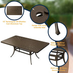 9-Piece Cast Aluminum Patio Dining Set with Cushions