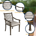 9-Piece Cast Aluminum Patio Dining Set with Cushions