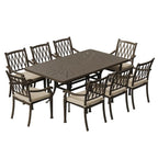 9-Piece Cast Aluminum Patio Dining Set with Cushions