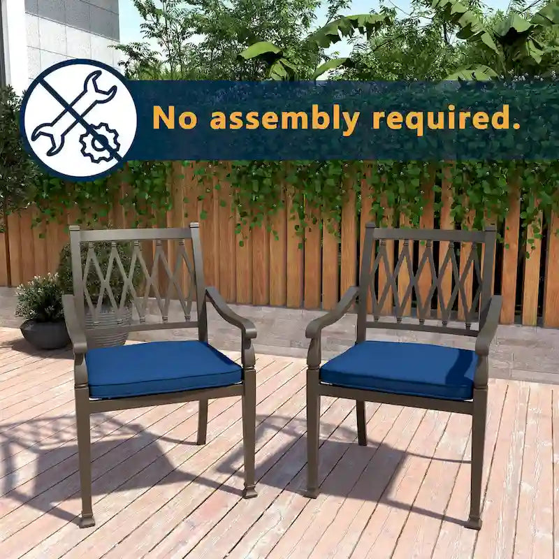 9-Piece Cast Aluminum Patio Dining Set with Cushions