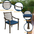 9-Piece Cast Aluminum Patio Dining Set with Cushions