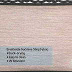 PHI VILLA Set of 4 Patio Dining Chairs Made from Sturdy Alu Frame and Breathable Textilene Sling Fabric