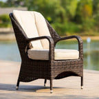 Outdoor Wicker Arm Chair with Cushion