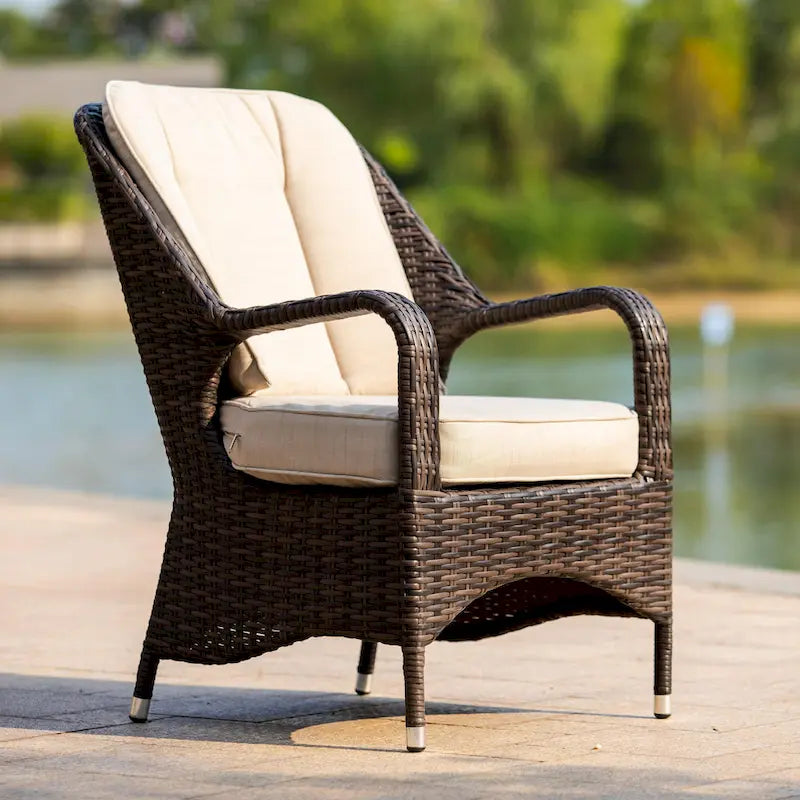 Outdoor Wicker Arm Chair with Cushion