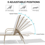 Crestlive Products Outdoor Aluminum Chaise Lounge Chair with Adjustable Backrest