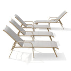 Crestlive Products Outdoor Aluminum Chaise Lounge Chair with Adjustable Backrest