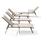 Crestlive Products Outdoor Aluminum Chaise Lounge Chair with Adjustable Backrest