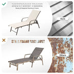 Crestlive Products Outdoor Aluminum Chaise Lounge Chair with Adjustable Backrest
