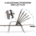 Crestlive Products Outdoor Aluminum Chaise Lounge Chair with Adjustable Backrest