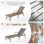 Crestlive Products Outdoor Aluminum Chaise Lounge Chair with Adjustable Backrest