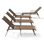Crestlive Products Outdoor Aluminum Chaise Lounge Chair with Adjustable Backrest