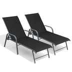 Crestlive Products Outdoor Aluminum Chaise Lounge Chair with Adjustable Backrest