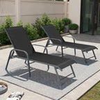 Crestlive Products Outdoor Aluminum Chaise Lounge Chair with Adjustable Backrest