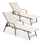 Crestlive Products Outdoor Aluminum Chaise Lounge Chair with Adjustable Backrest