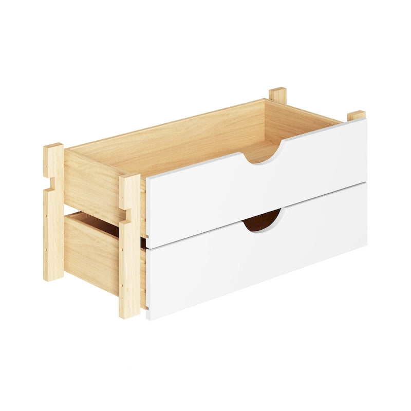 100% Solid Wood Modular Kitchen Pantry 2-Drawer Storage Kit by Palace Imports