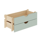 Solid Pine Wood Kitchen Pantry 2-Drawer Storage Kit – Black / Mocha / Teal Blue / Gray / White