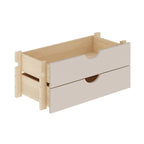 Solid Pine Wood Kitchen Pantry 2-Drawer Storage Kit – Black / Mocha / Teal Blue / Gray / White