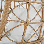 Wicker Swivel Egg Chair Indoor/Outdoor Lounger with Cushion