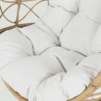 Wicker Swivel Egg Chair Indoor/Outdoor Lounger with Cushion