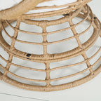 Wicker Swivel Egg Chair Indoor/Outdoor Lounger with Cushion