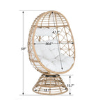 Wicker Swivel Egg Chair Indoor/Outdoor Lounger with Cushion