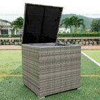 Outdoor Wicker 4 Piece Sectional Sofa Set with Storage Box