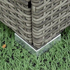 Outdoor Wicker 4 Piece Sectional Sofa Set with Storage Box