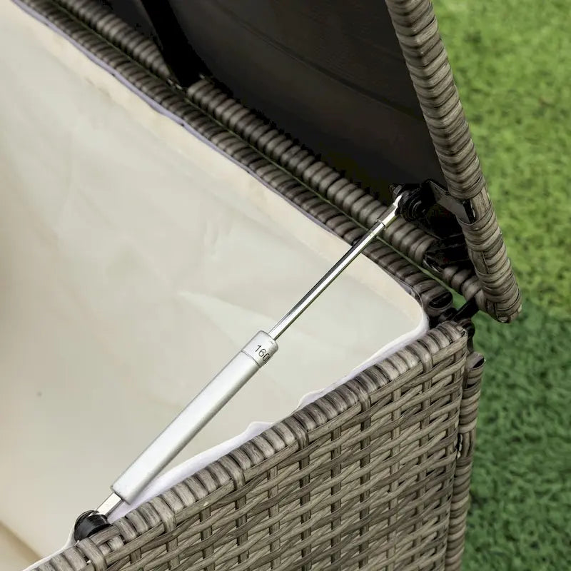Outdoor Wicker 4 Piece Sectional Sofa Set with Storage Box