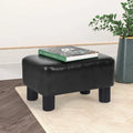 Rectangle PU Leather Footstool Ottoman – Black / Brown, Detachable Legs, Modern Style