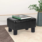 Rectangle PU Leather Footstool Ottoman – Black / Brown, Detachable Legs, Modern Style