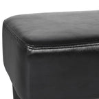 Rectangle PU Leather Footstool Ottoman – Black / Brown, Detachable Legs, Modern Style