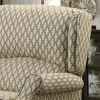 Manual Recliner Chair, Linen Trellis Pattern – Blue / Beige / Brown, Single