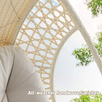 Hanging Egg Chair, Wicker Rattan Egg Chair with Cushion