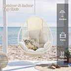 Hanging Egg Chair, Wicker Rattan Egg Chair with Cushion