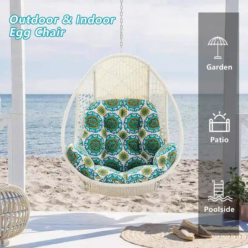 Hanging Egg Chair, Wicker Rattan Egg Chair with Cushion