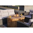 7-Piece Outdoor Wicker Conversation Sofa Set with Fire Pit