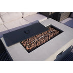 7-Piece Outdoor Wicker Conversation Sofa Set with Fire Pit