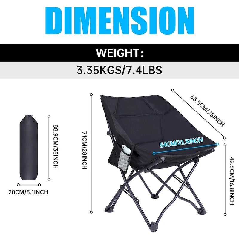 Heated Camping Chair, Camping Chair Heated Folding Chair, Portable w/Carry Bag and Shoulder Strap, Power Bank Included
