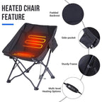Heated Camping Chair, Camping Chair Heated Folding Chair, Portable w/Carry Bag and Shoulder Strap, Power Bank Included