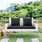 Porch Swings Outdoor 500 Lbs,Wicker Hanging with Chains & Cushions