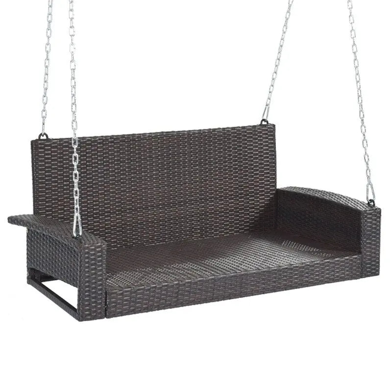 Porch Swings Outdoor 500 Lbs,Wicker Hanging with Chains & Cushions