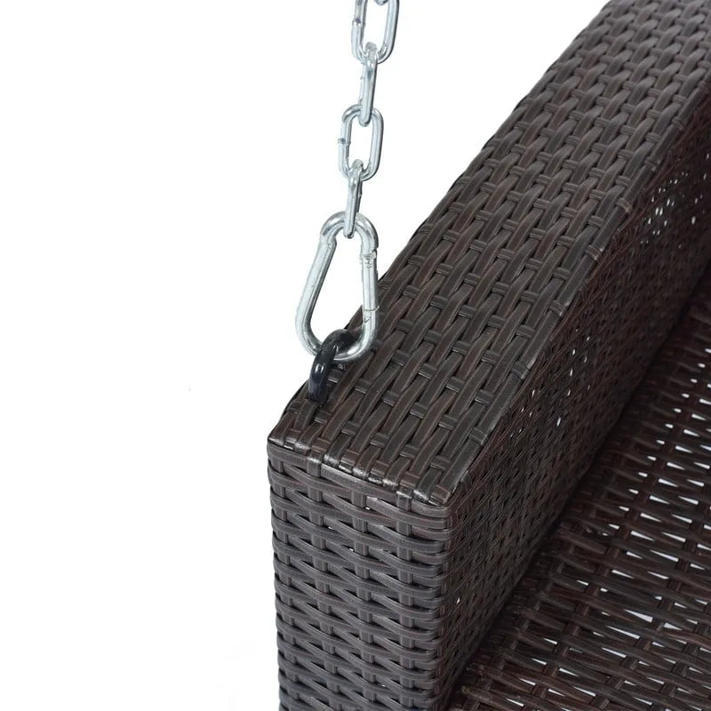 Porch Swings Outdoor 500 Lbs,Wicker Hanging with Chains & Cushions