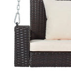 Porch Swings Outdoor 500 Lbs,Wicker Hanging with Chains & Cushions