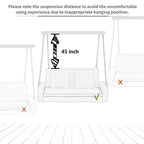 Porch Swings Outdoor 500 Lbs,Wicker Hanging with Chains & Cushions