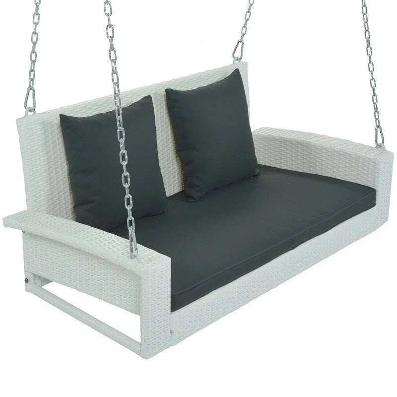 Porch Swings Outdoor 500 Lbs,Wicker Hanging with Chains & Cushions