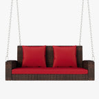 Porch Swings Outdoor 500 Lbs,Wicker Hanging with Chains & Cushions