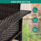 Porch Swings Outdoor 500 Lbs,Wicker Hanging with Chains & Cushions