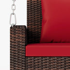 Porch Swings Outdoor 500 Lbs,Wicker Hanging with Chains & Cushions