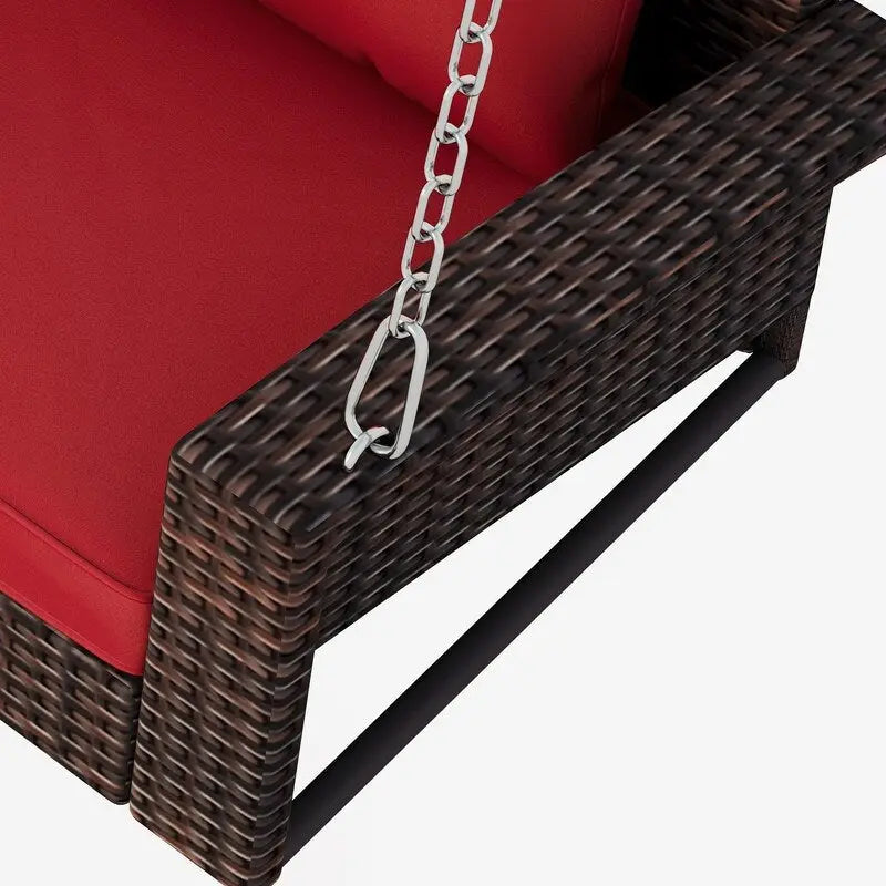 Porch Swings Outdoor 500 Lbs,Wicker Hanging with Chains & Cushions