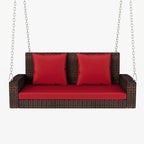 Porch Swings Outdoor 500 Lbs,Wicker Hanging with Chains & Cushions